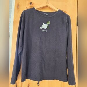 5 for $50 Coldwater Creek Dove Peace Long Sleeve Top Tee Holiday Christmas